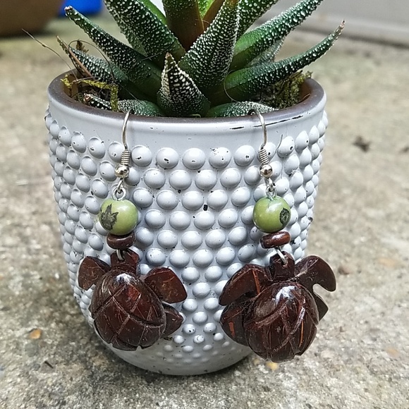 Jewelry - Wooden Turtle Earrings